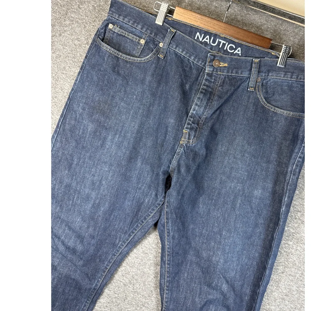 Nautica Straight Fit Dark Wash Denim Jeans Pants Mens Size 40 x 32 Academia EUC